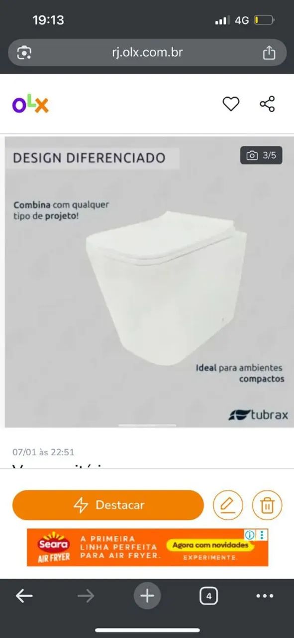 Vaso Sanitário Tubrax