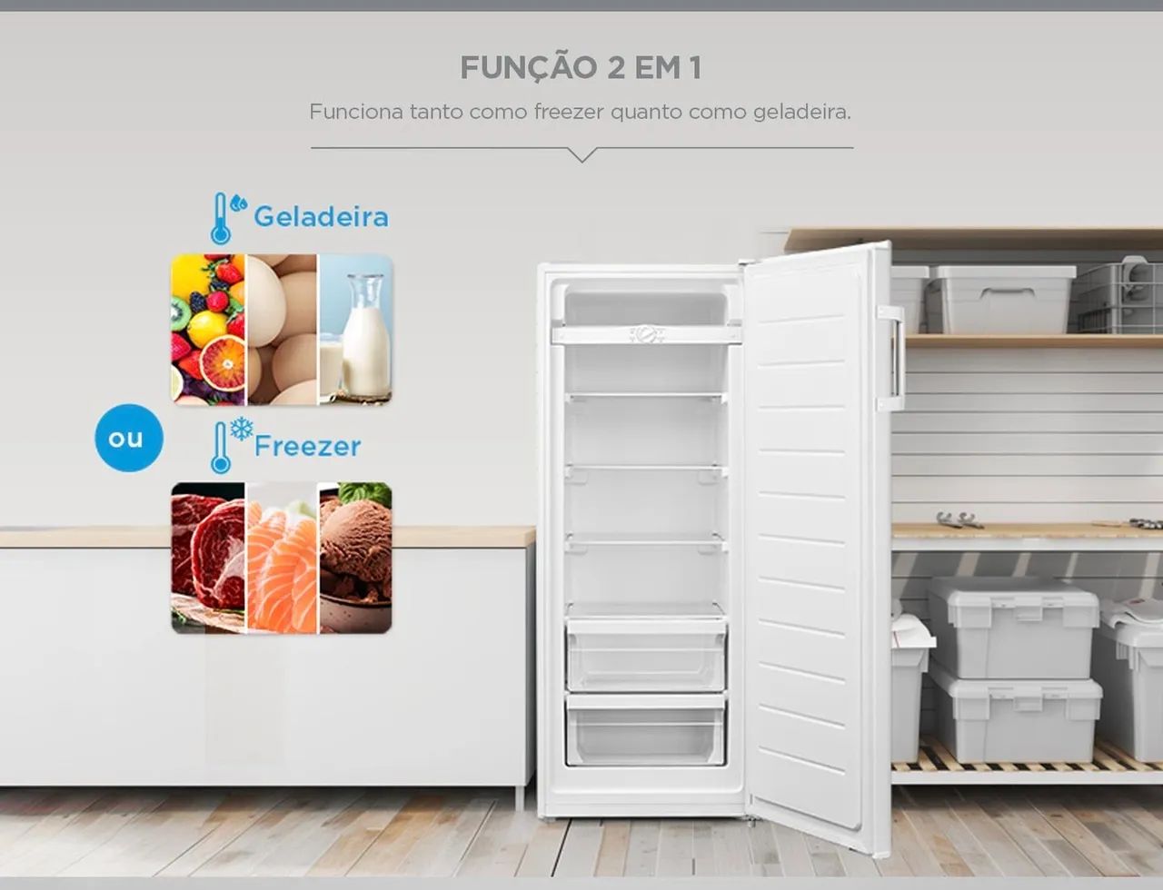 Freezer Vertical 196L 2 em 1