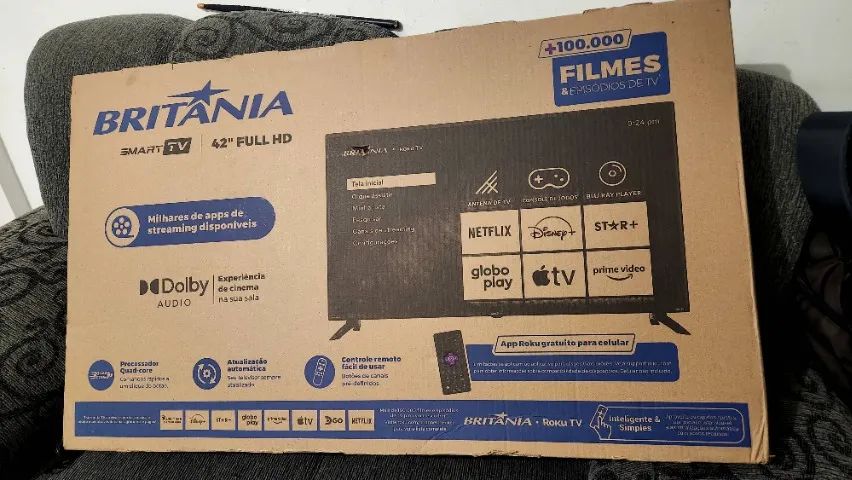 Smart TV Roku Britânia 42 polegadas LED - NOVA LACRADA