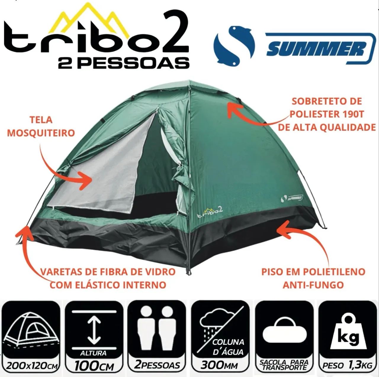 Barraca para acampamento iglu 2 pessoas - SEMI NOVA, USADA APENAS UMA VEZ.  - Foto 5