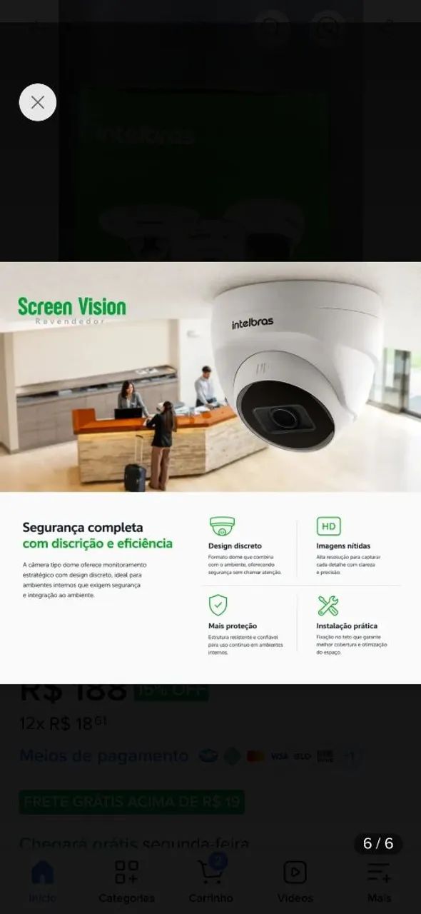 CÂMERA INTELBRAS VHD 3220 DOME FULL COLOR - Foto 3
