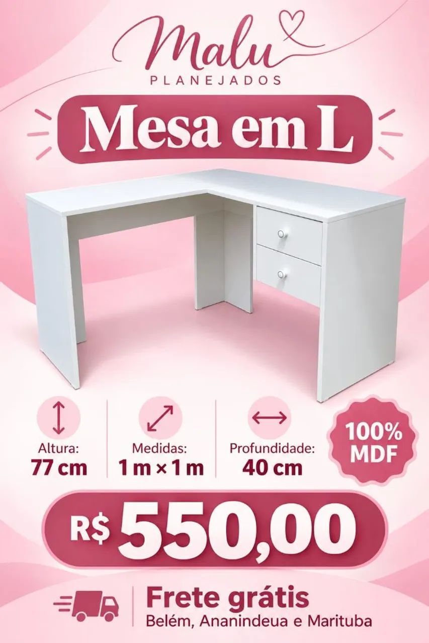 Promoção mesa L 
