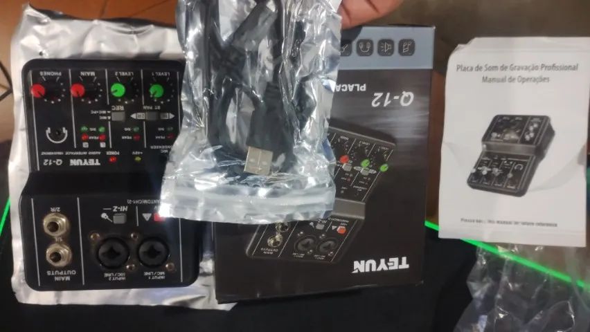 Interface de Áudio Teyun Q12 2 Canais USB 48kHz 16bit Mesa de Som - Foto 2