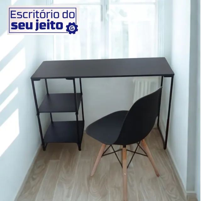 Escrivaninha 1,1m NOVA Mesa de Escritório Multiuso Industrial para Notebook Computador - Foto 2