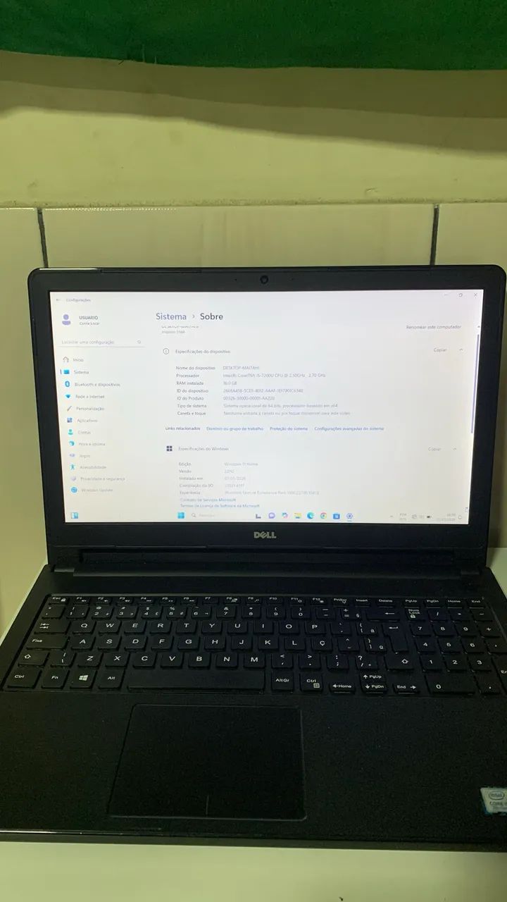 Notebook Dell I5 7 geração com 16 gigas memória - Notebooks