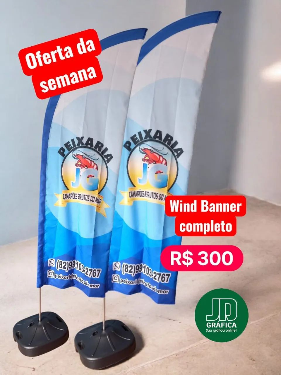 Kit wind Banner personalizado com sua logo marca.