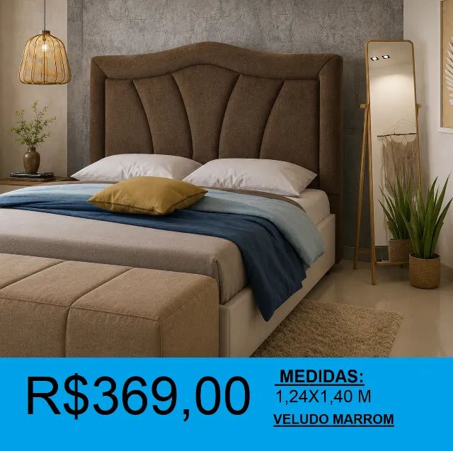 Cabeceira delicata estofada casal - a pronta entrega  - Foto 3
