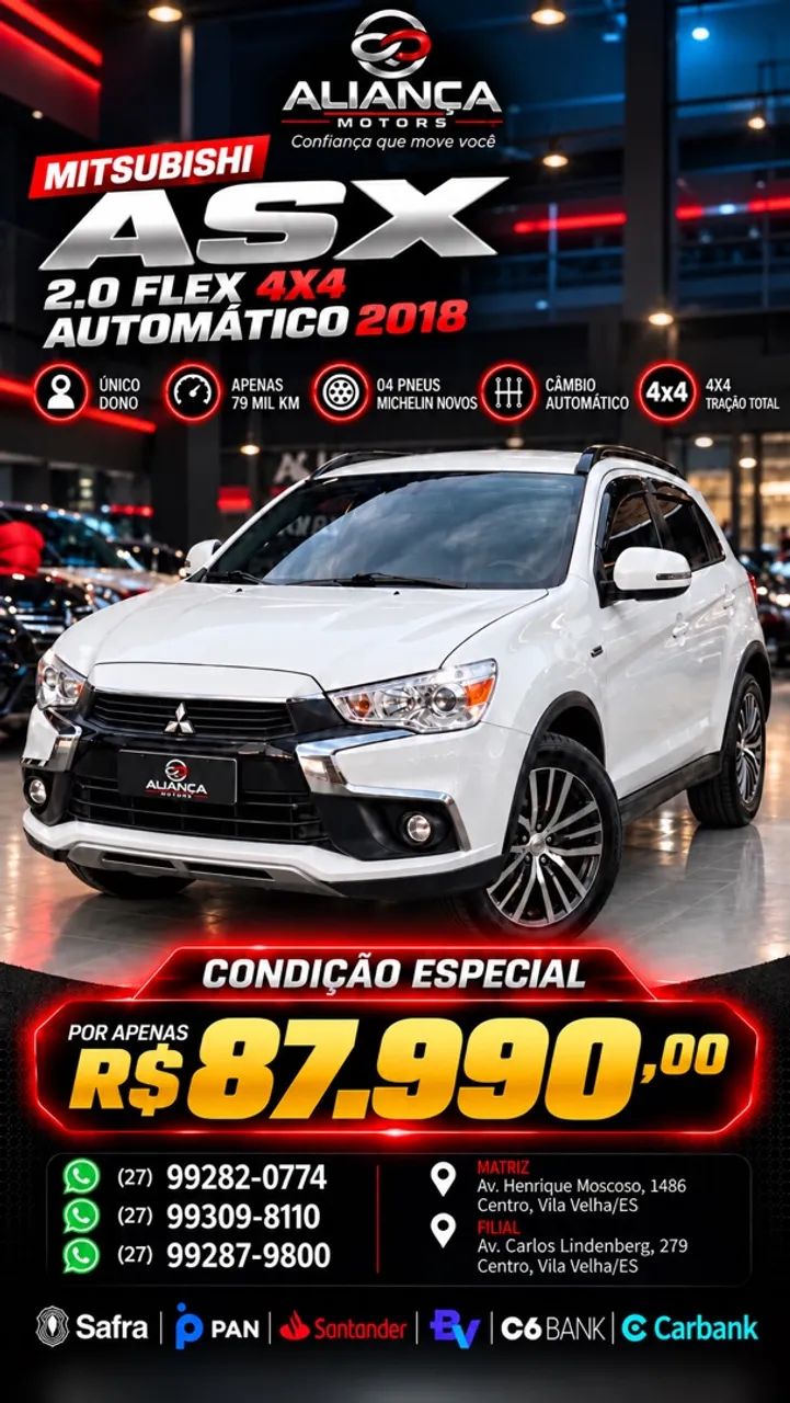 Mitsubishi Asx 2.0 16V 4X4 FLEX AUT. 2018