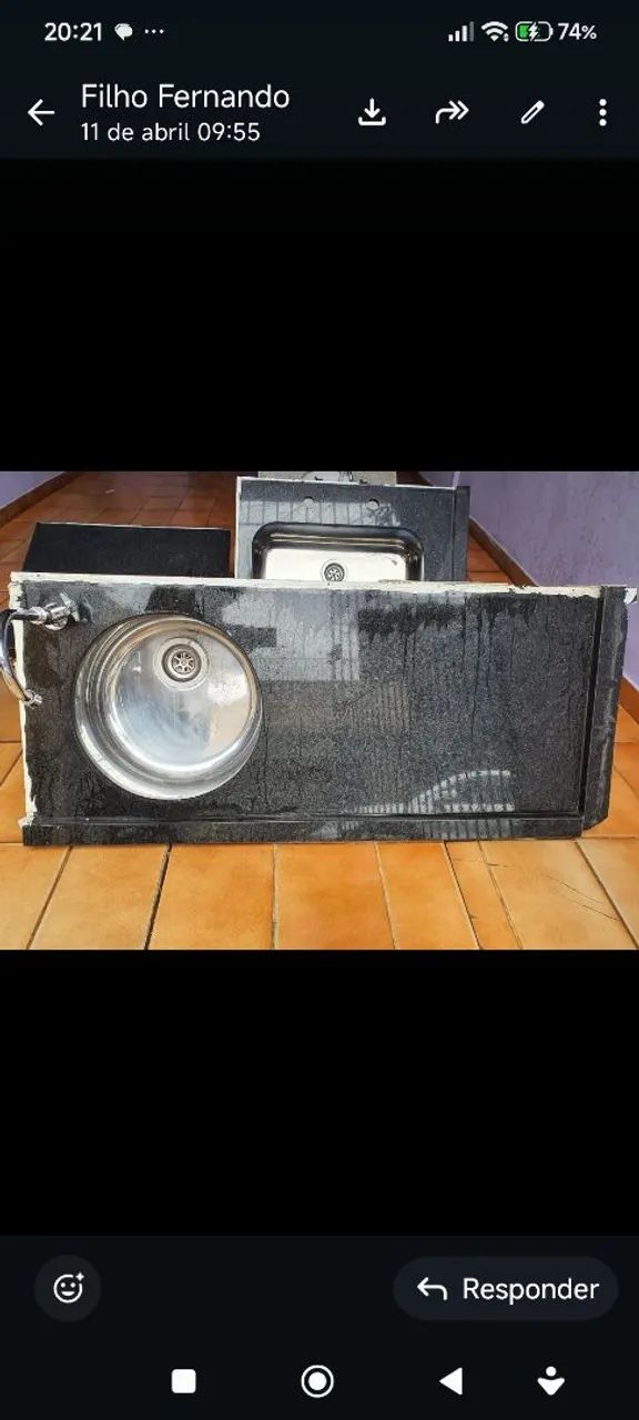 Pia granito com cuba redonda  - Foto 4