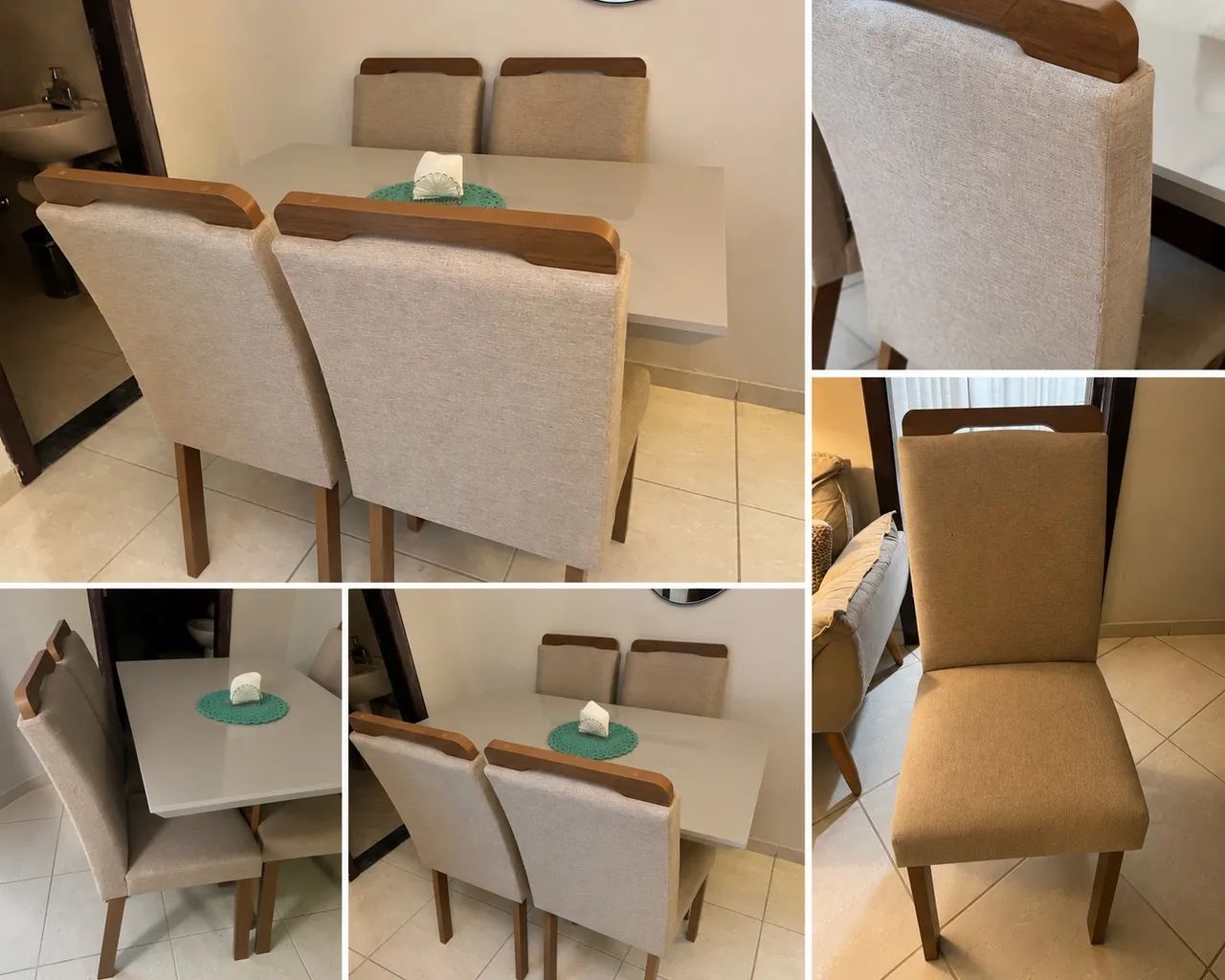 Vendo mesa 4 cadeiras de linho  - Foto 5