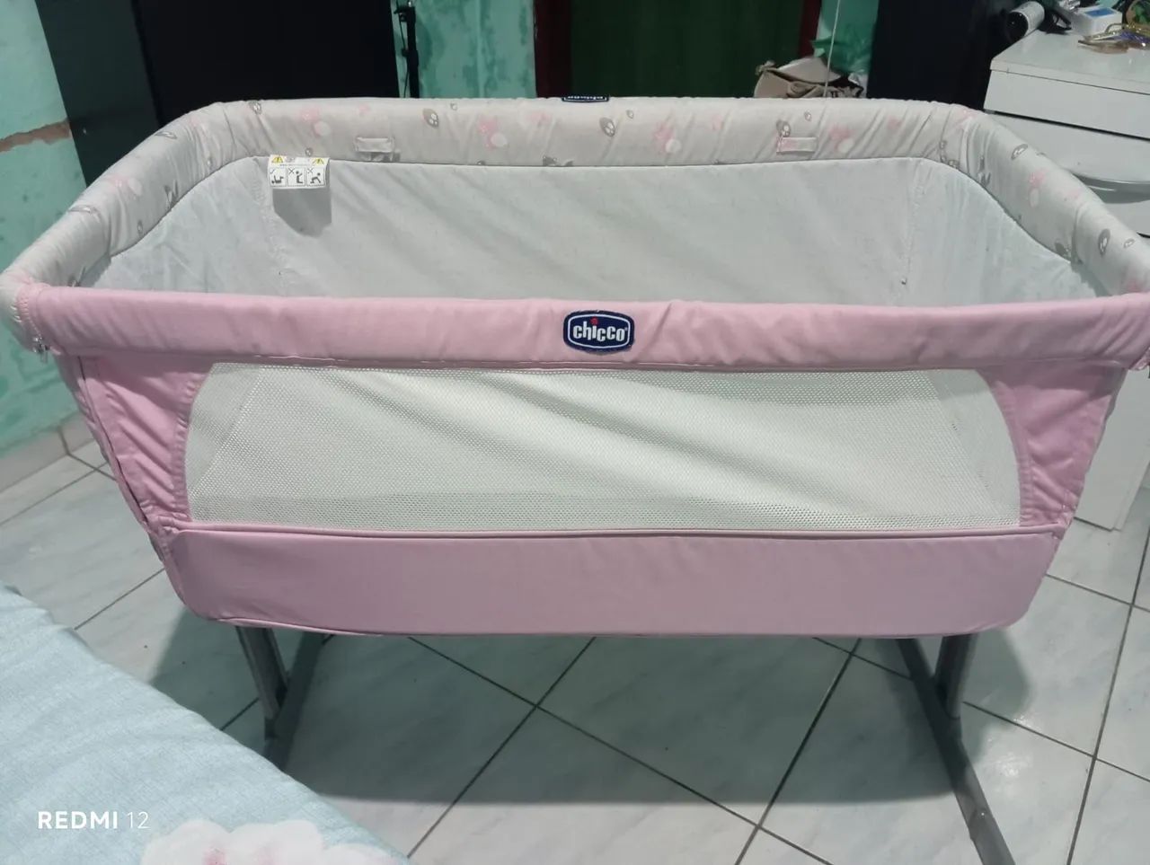 Berço Acoplado Rosa - Lindo e Conservado