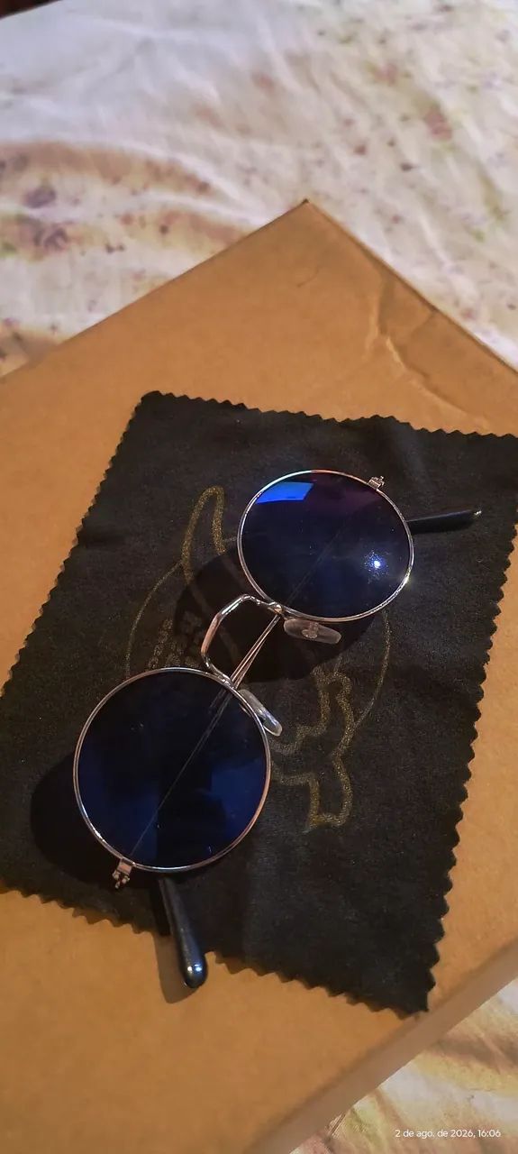 Óculos de Sol Redondo Vintage Prata - Foto 3