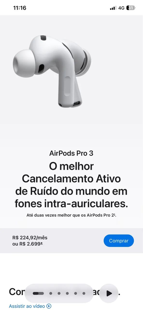 Fone de ouvido de iPhone 