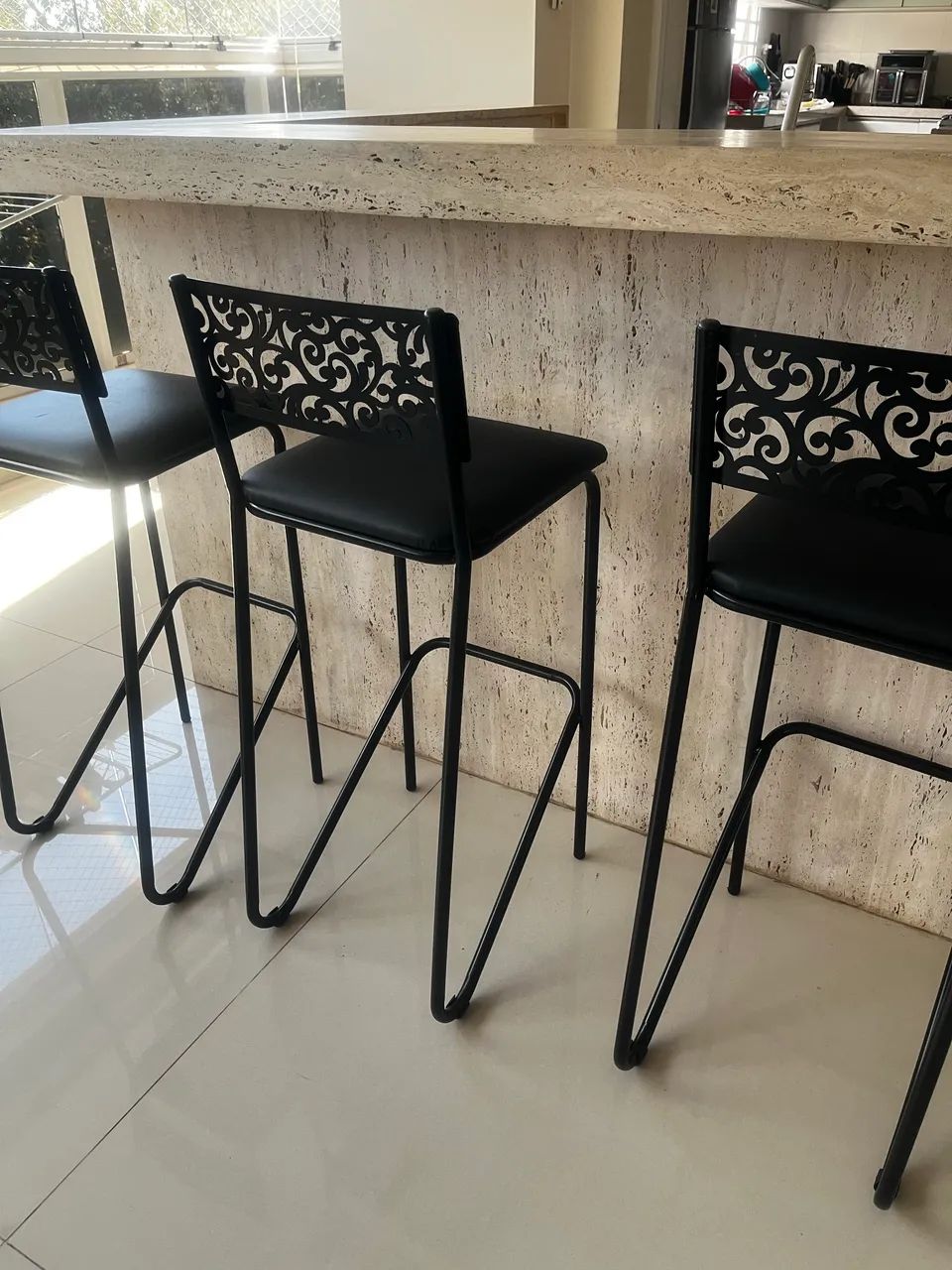 Jogo com as 3 banquetas (usadas)
