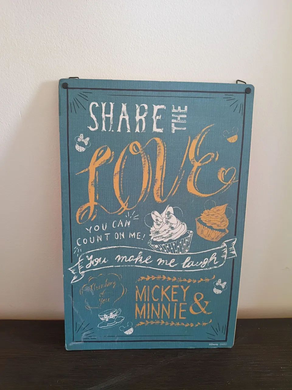 Placa decorativa Mickey e Minnie