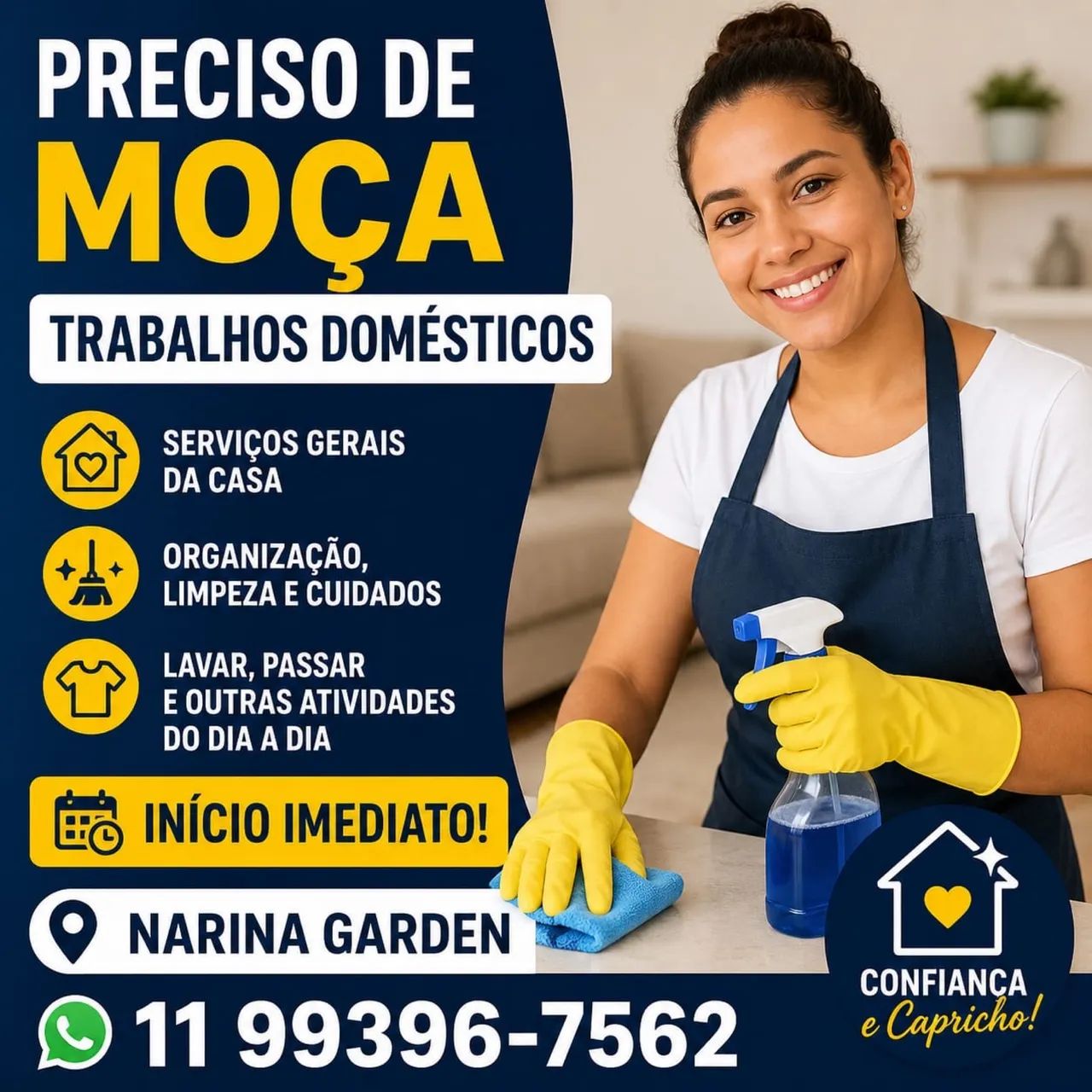 Preciso de ajudante de limpeza 