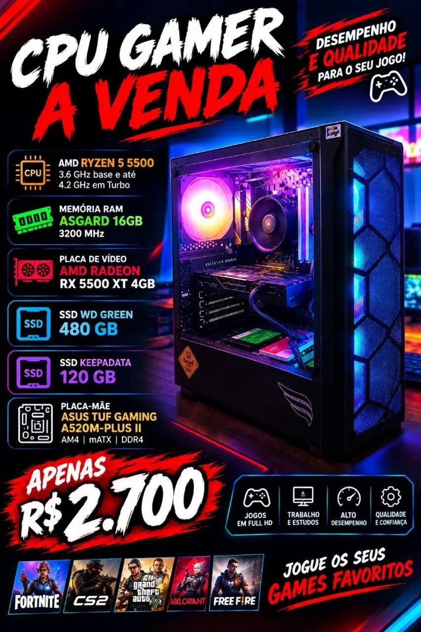 CPU GAMER À VENDA