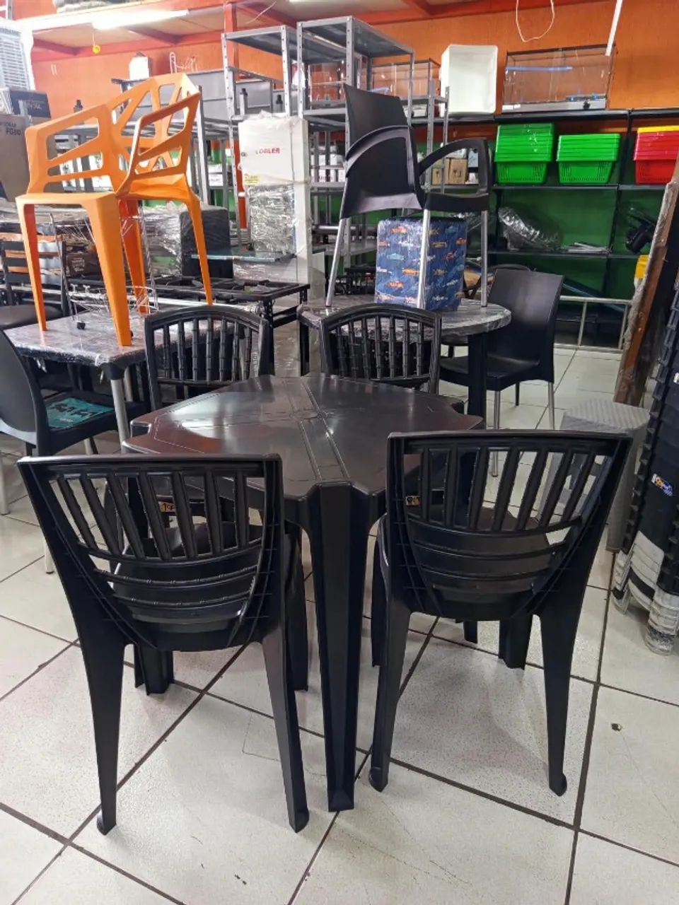 Jogo de mesa cadeira mexicana preta (NOVA) - Foto 2