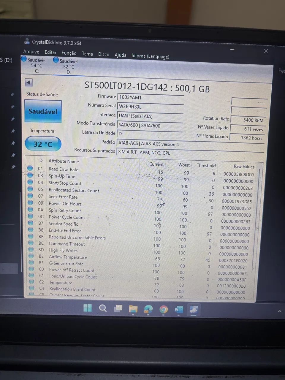 HDD 500 GB SEAGATE 2?5 - Armazenamento - Tabajara, Paulista