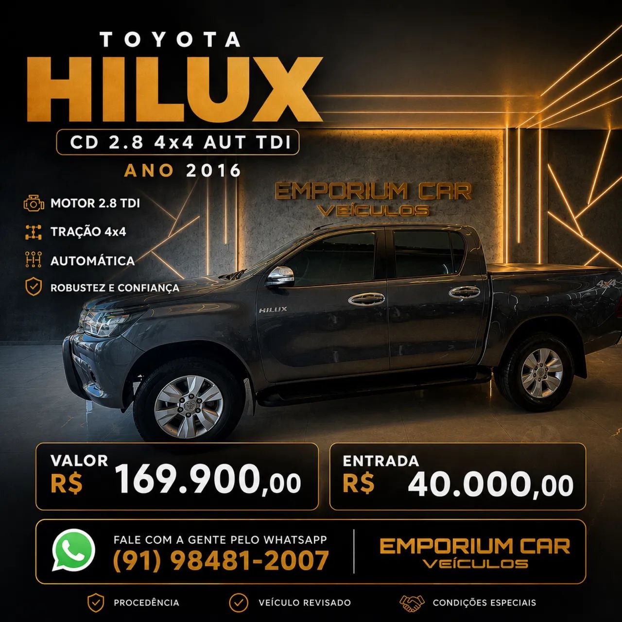 Toyota Hilux Hilux CD SRV 4x4 2.8 TDI Diesel Aut. 2016