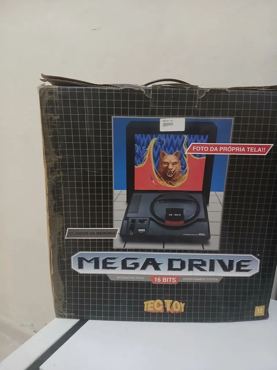 Caixa de vídeo game mega drive 16 bits