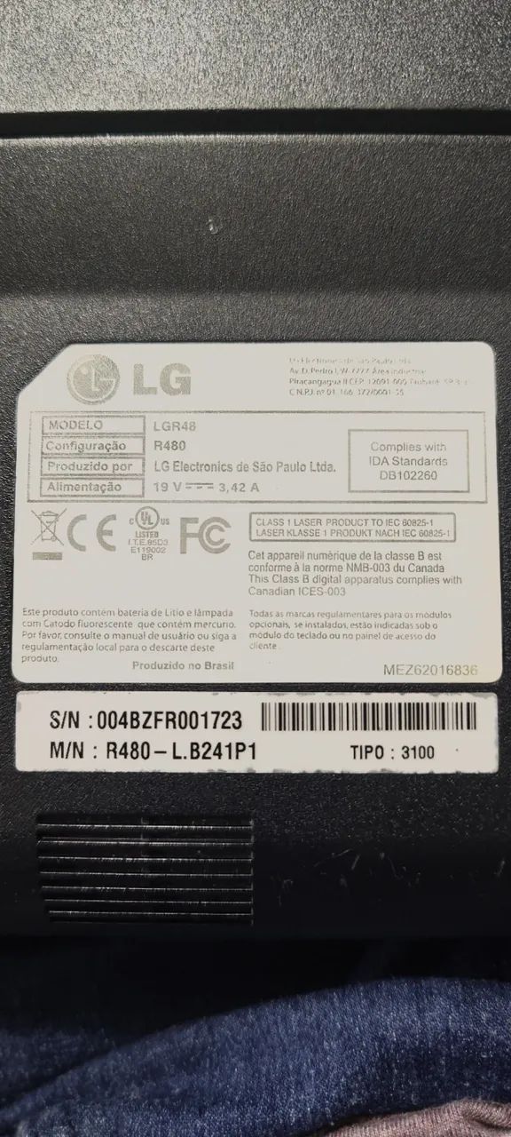 Notebook LG modelo R480 para retirada de peças - Foto 4