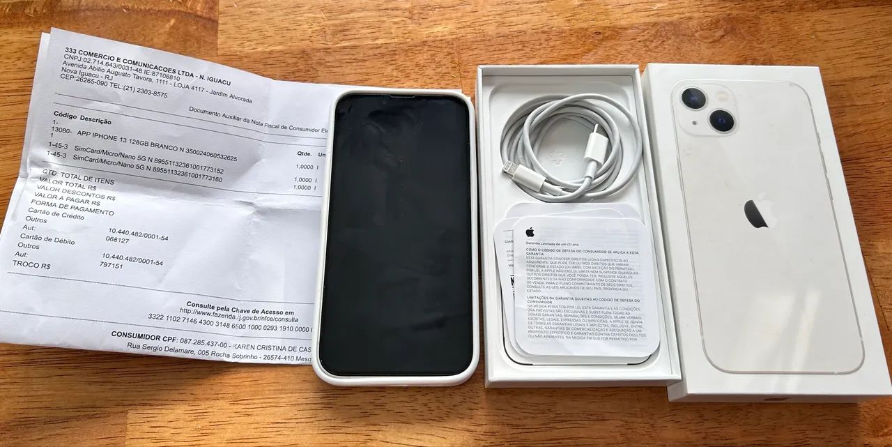 iPhone 13 128G Branco com Caixa e Nota Fiscal. - Foto 6