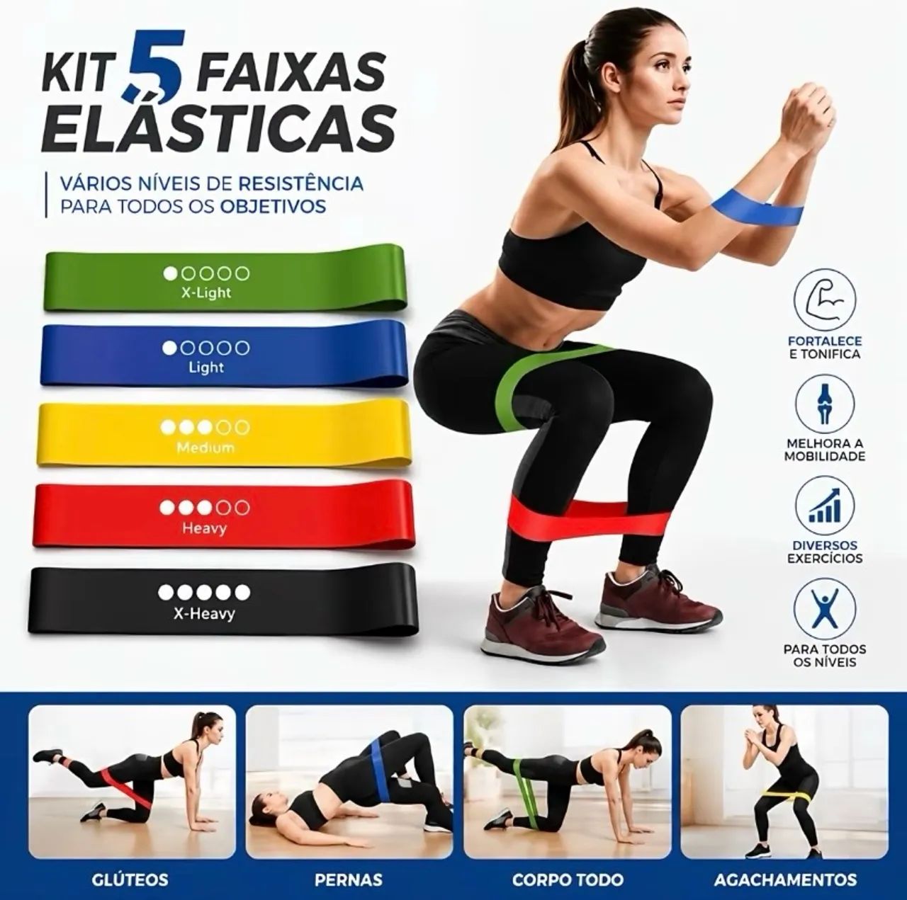 Kit 5 elástico 