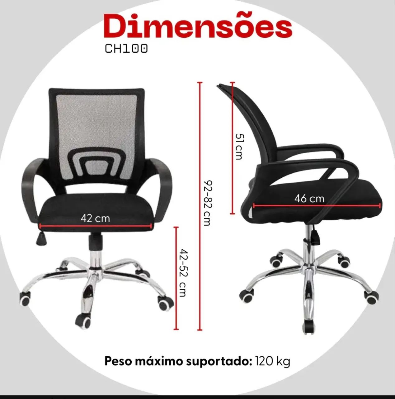 Cadeira escritório ajustava - Foto 4