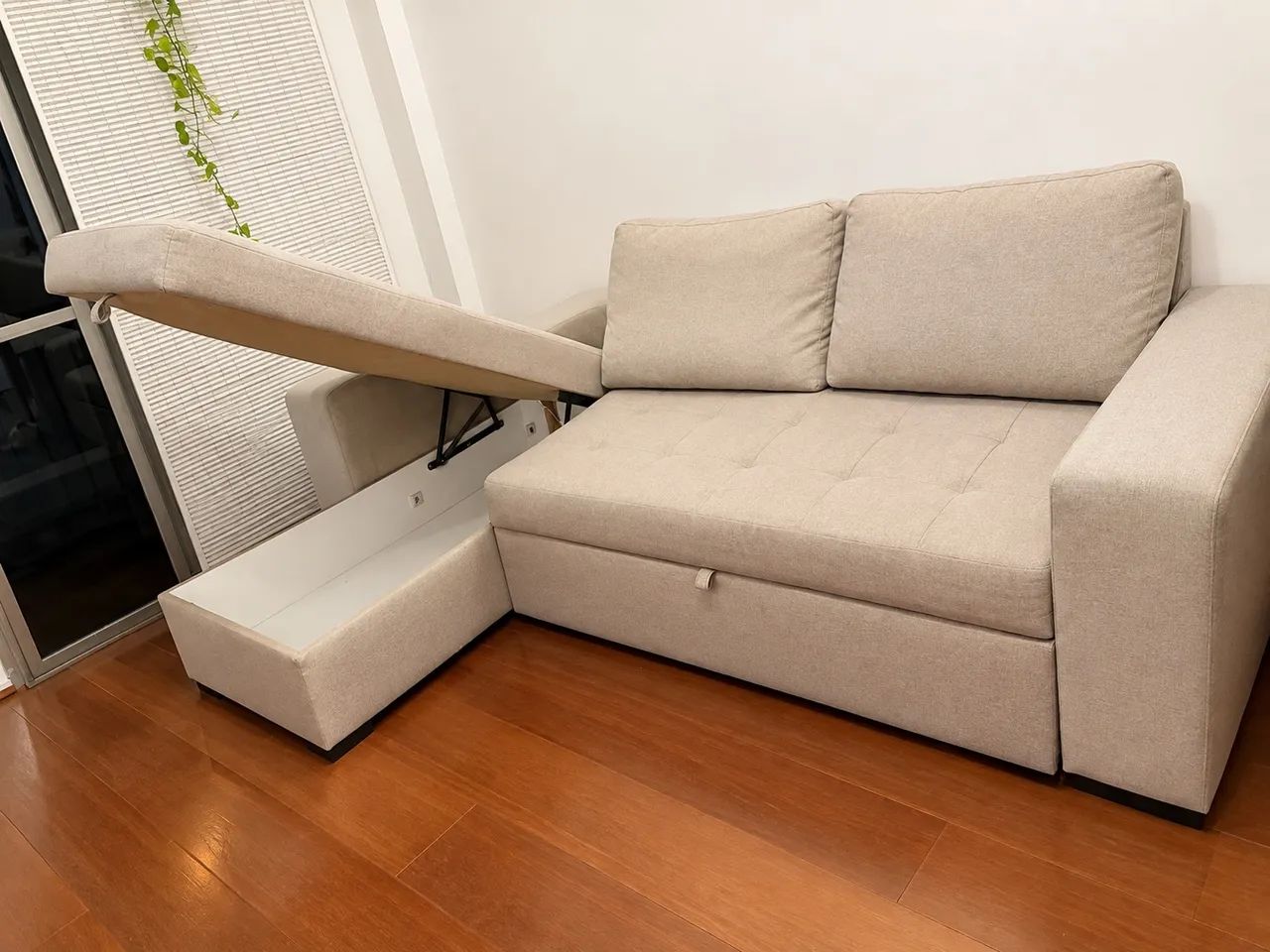 Sofá cama casal com baú + bar + espelho  - Foto 3