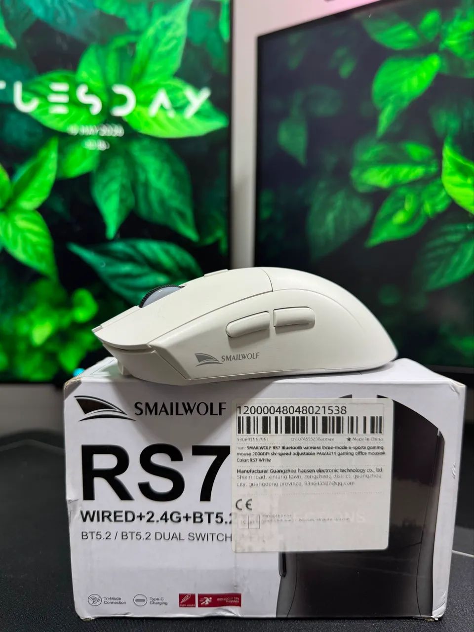 MOUSE GAMER SEM FIO  SMAILWOLF RS7 BRANCO - Foto 4
