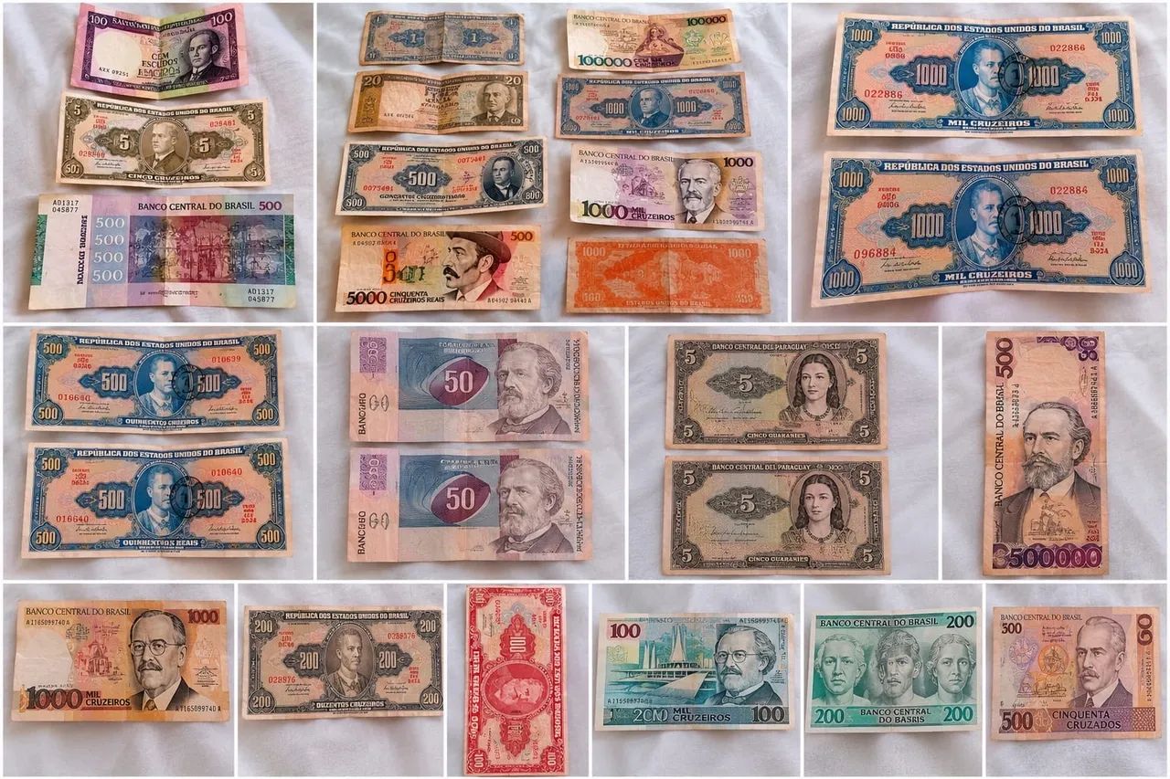 189 cédulas antigas diversificadas