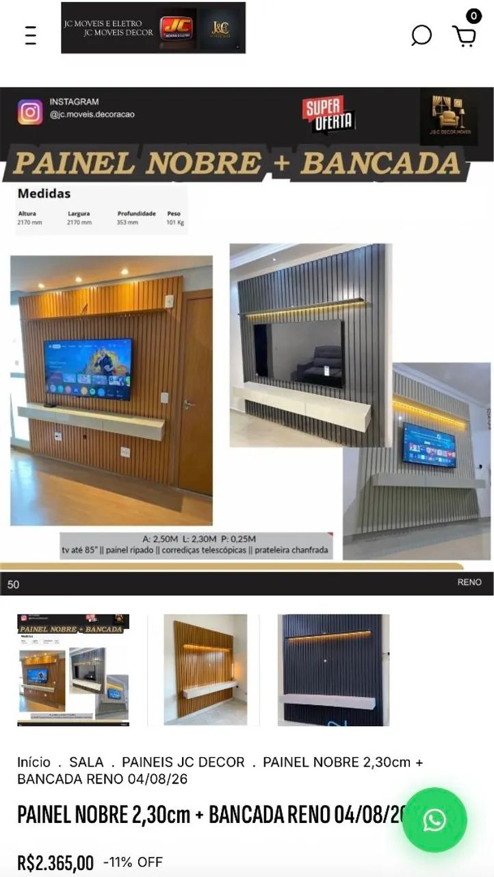 PAINEL NOBRE E BANCADA MDF