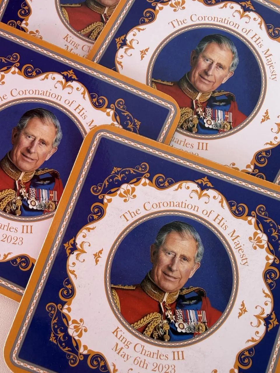 conjunto de 4 porta-copos rei charles iii - Foto 4