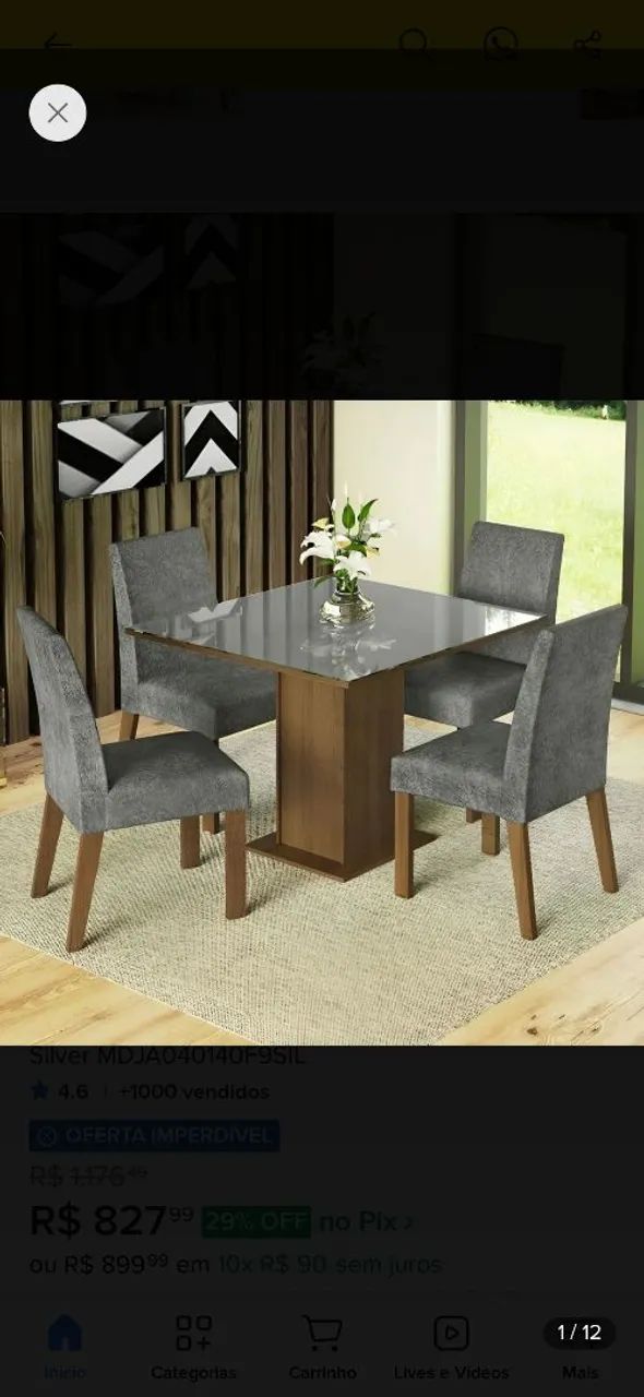 Mesa quatro cadeiras 