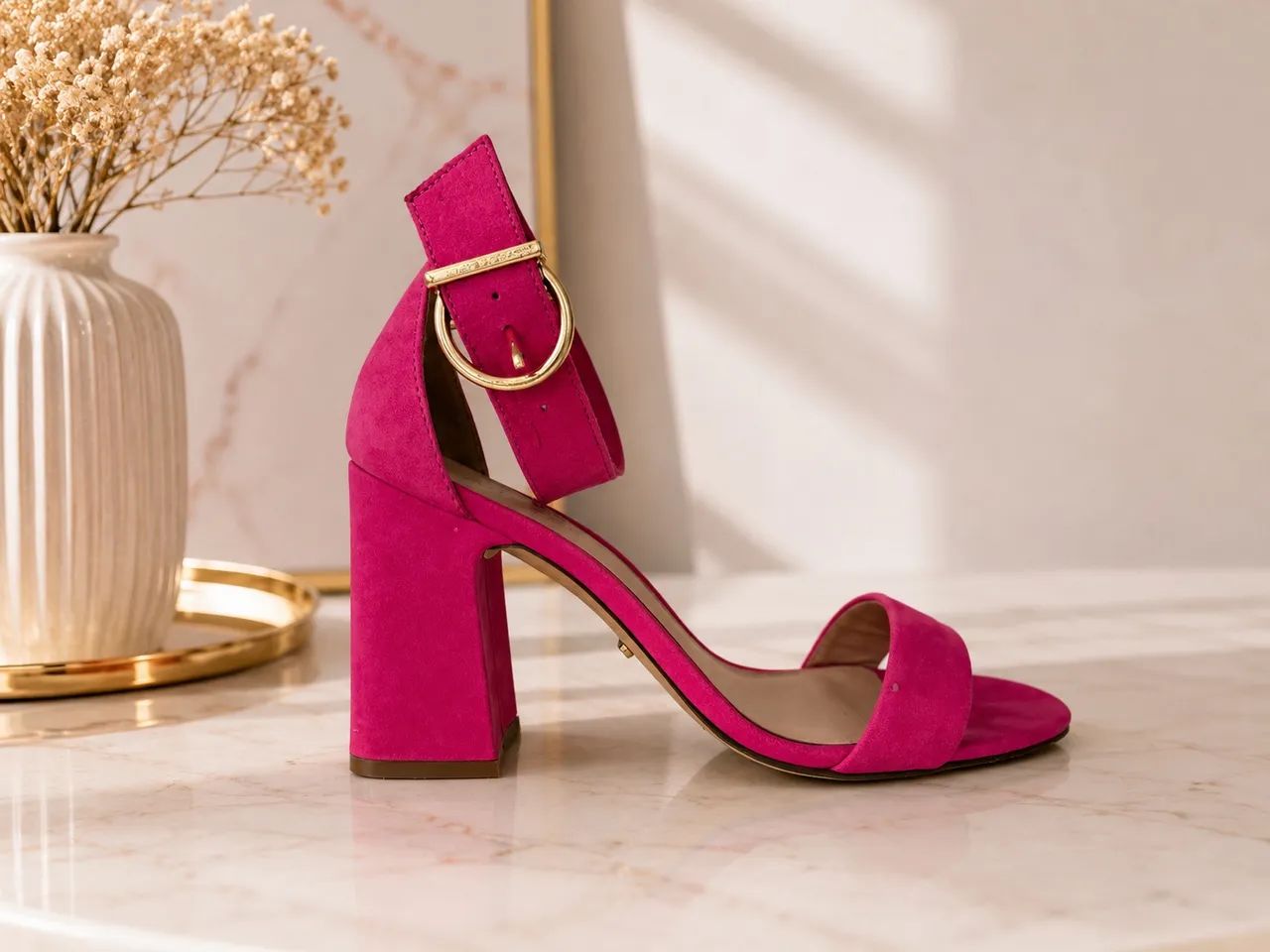 sandália arezzo rosa nobuck 36 - Foto 2