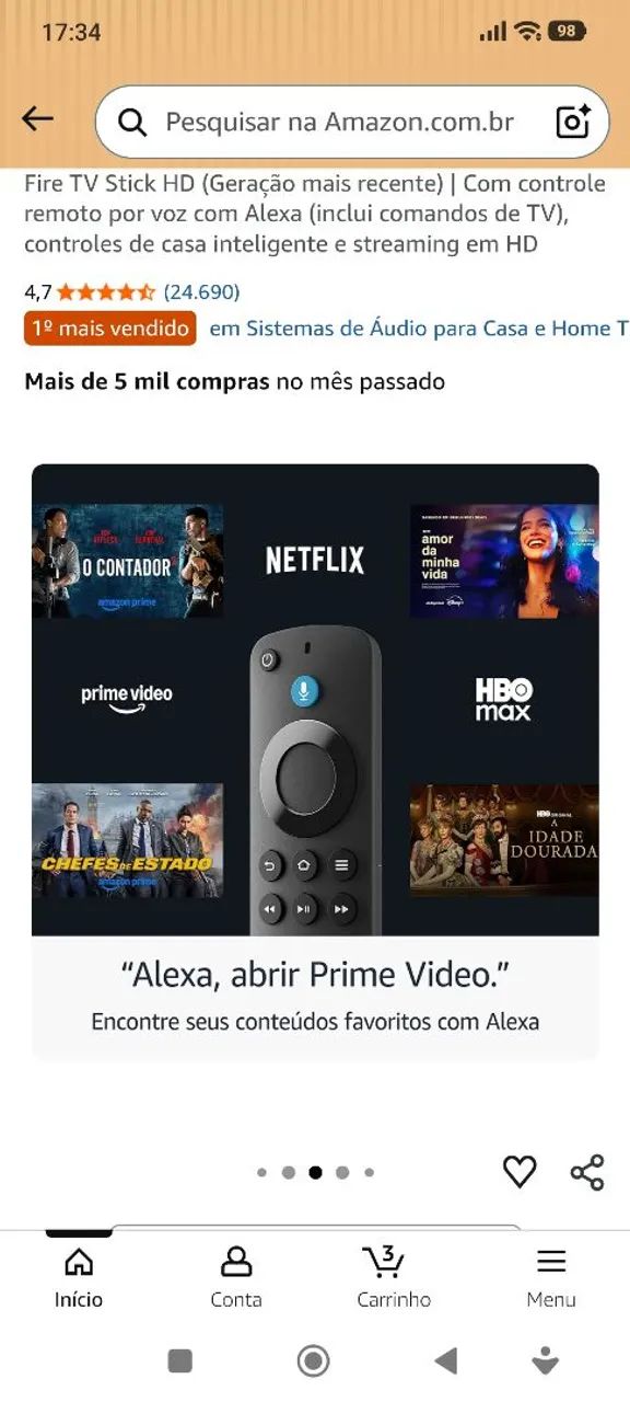 Fire TV Stick HD com Alexa
