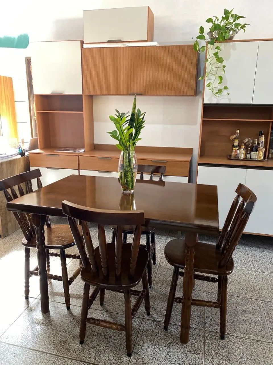 Mesa de Jantar com 4 Cadeiras de Madeira Nova - Foto 3
