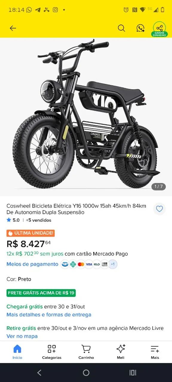 Bicicleta elétrica Coswheel - Foto 3