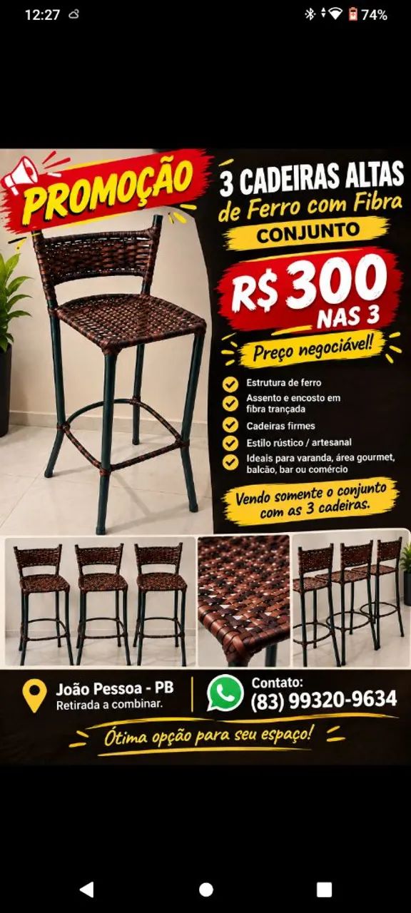 3 banquetas 
