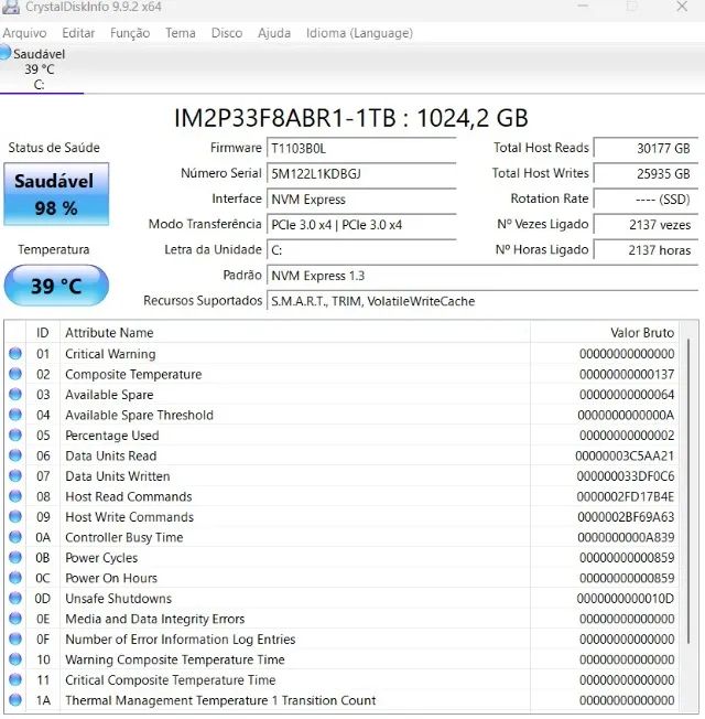 SSD NVMe 1 Tera