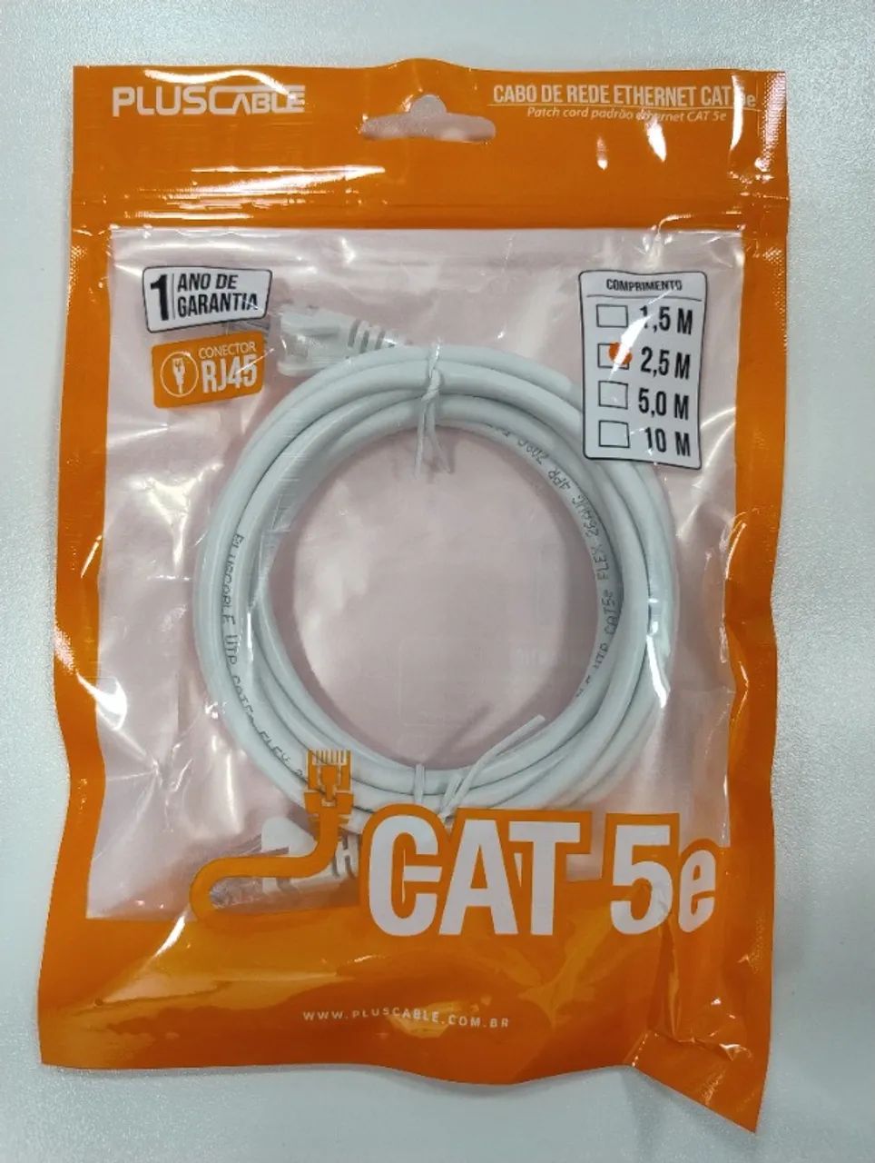 Cabo de Rede 2,5 Metros CAT5e Ethernet PlusCable Novo - Foto 2