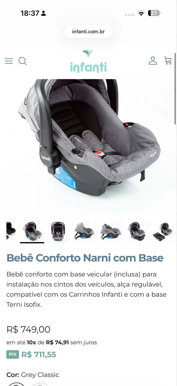 Bebê conforto com base isofix Infanti 
