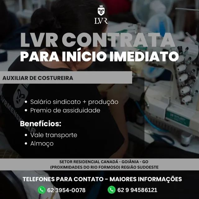 Auxiliar de Costureira.