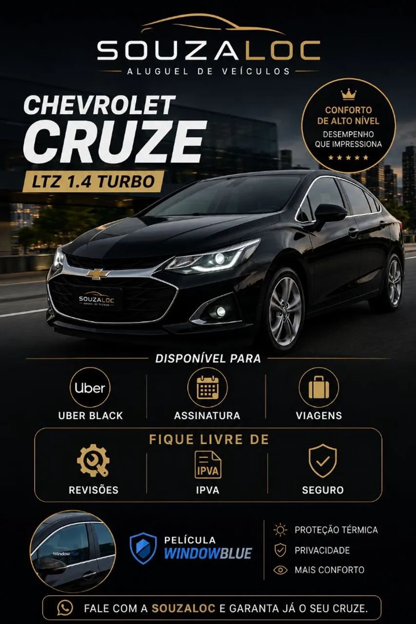 Cruze LTZ disponível para locação 