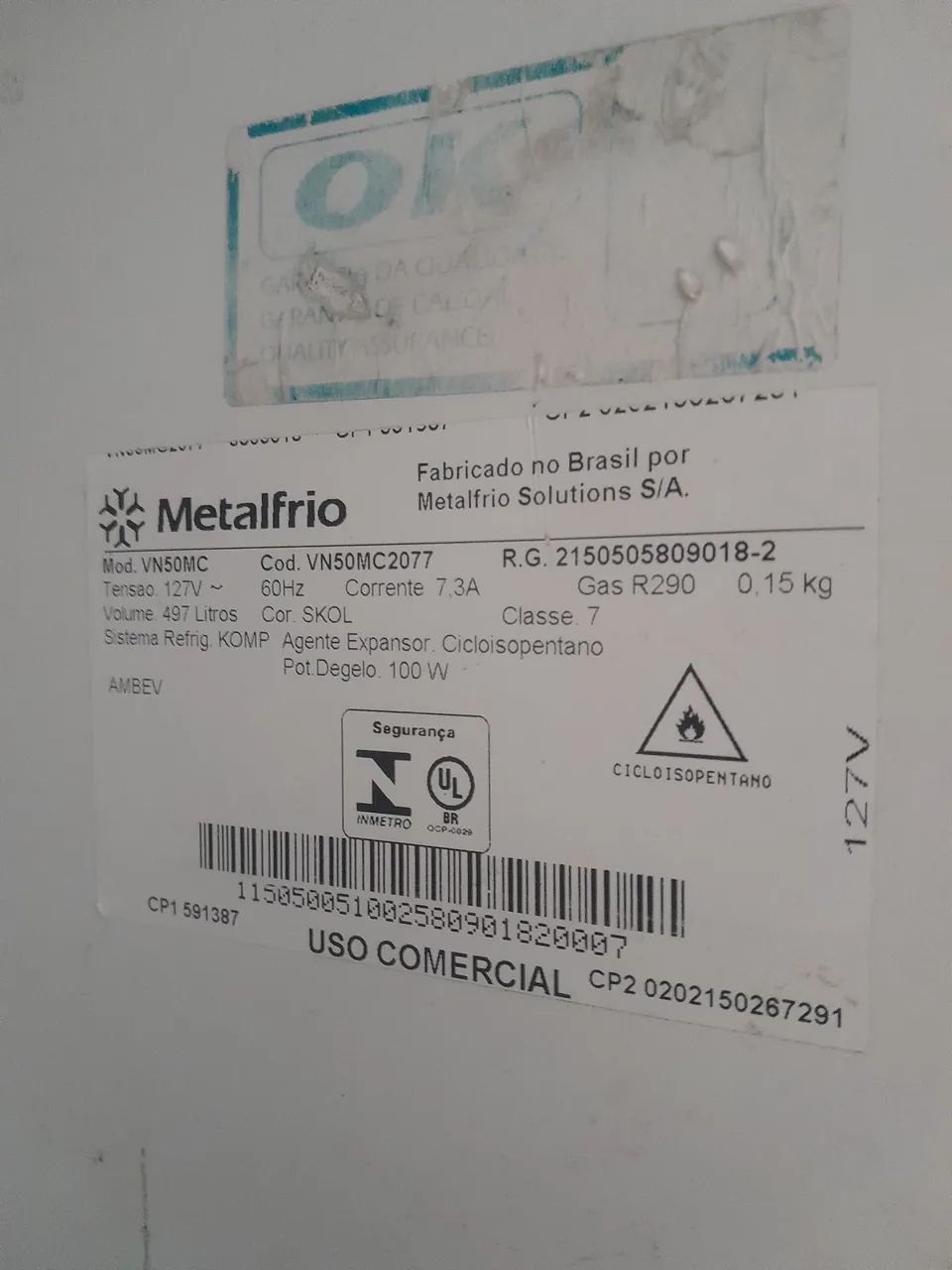CERVEJEIRA METAL FRIO 497 LITROS DA SKOL - Geladeiras e Freezers