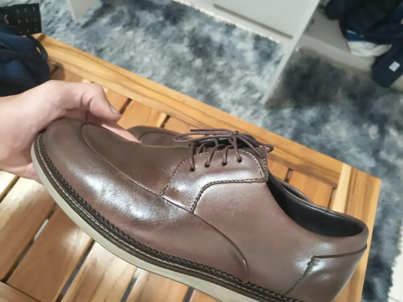 Sapato social couro marrom - Foto 2