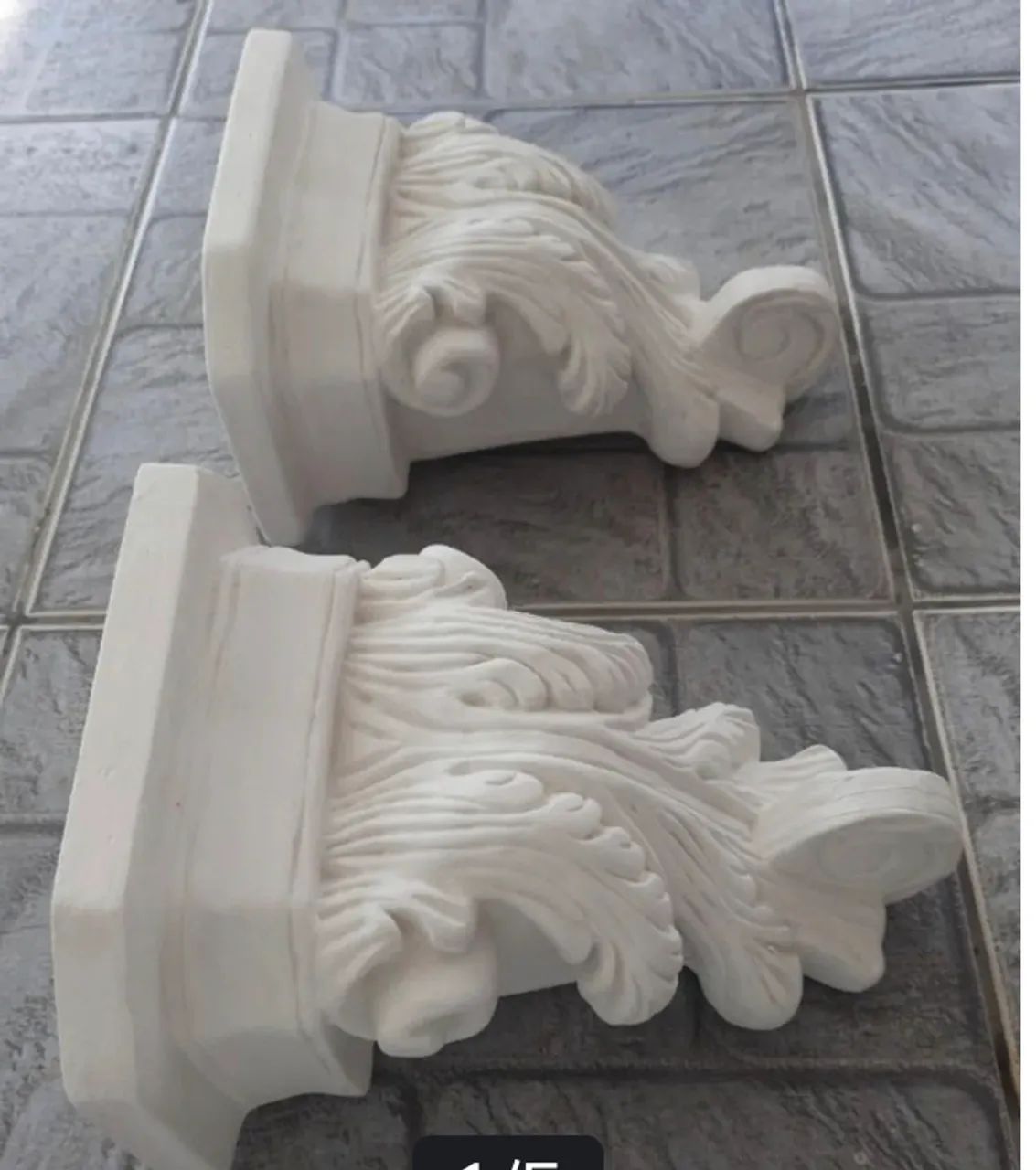 Par de peanhas em gesso - Foto 2