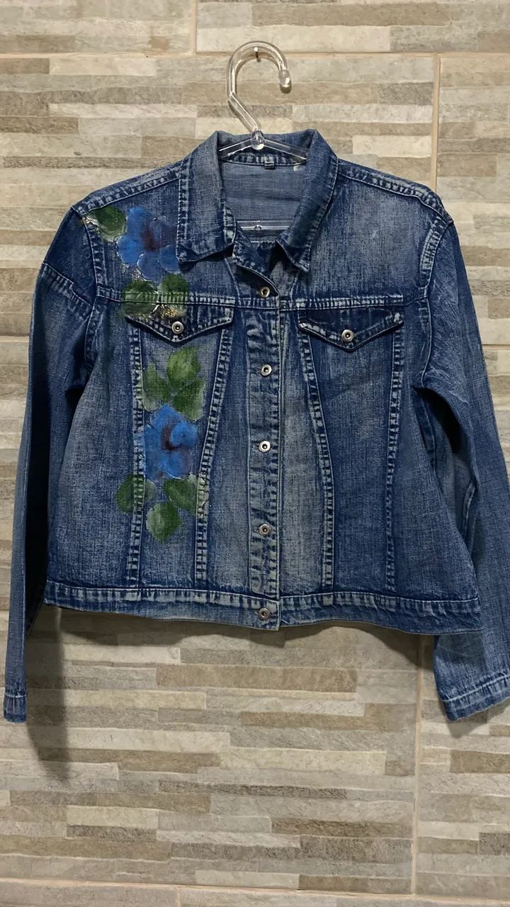 Jaqueta jeans retrô modelo anos 80  - Foto 3