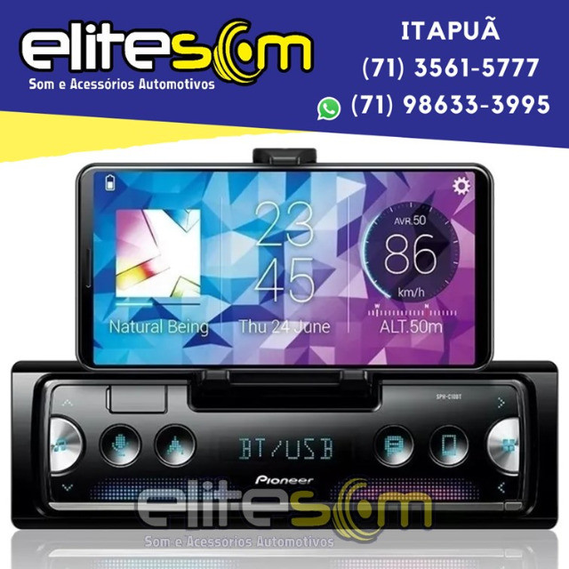 Aparelho Pioneer Sph-c10bt Smartphone Bluetooth Smart Sync instalado na Elite Som - Foto 3